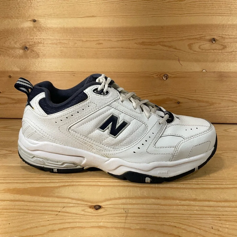 New Balance 608 v2 Training Shoes Men’s 8 4E X-WIDE White Navy Leather MX608V2W